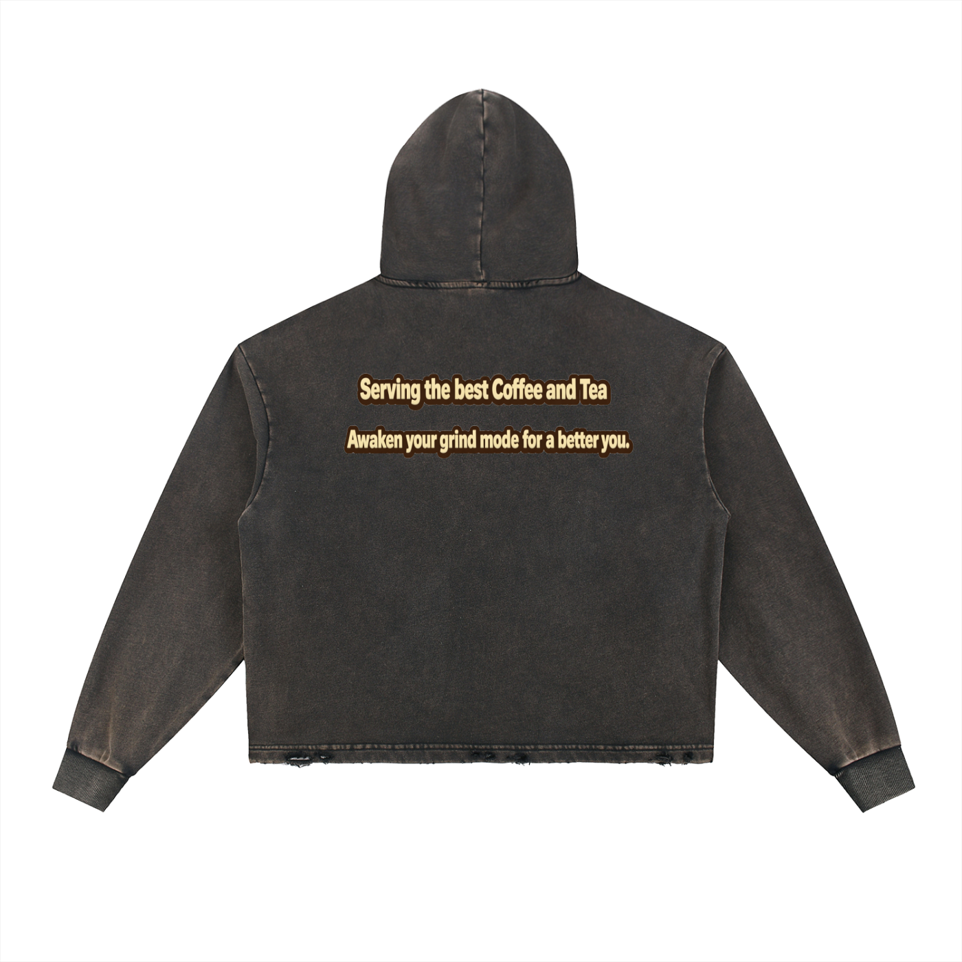Vintage Washed Frayed-Hem Hoodie