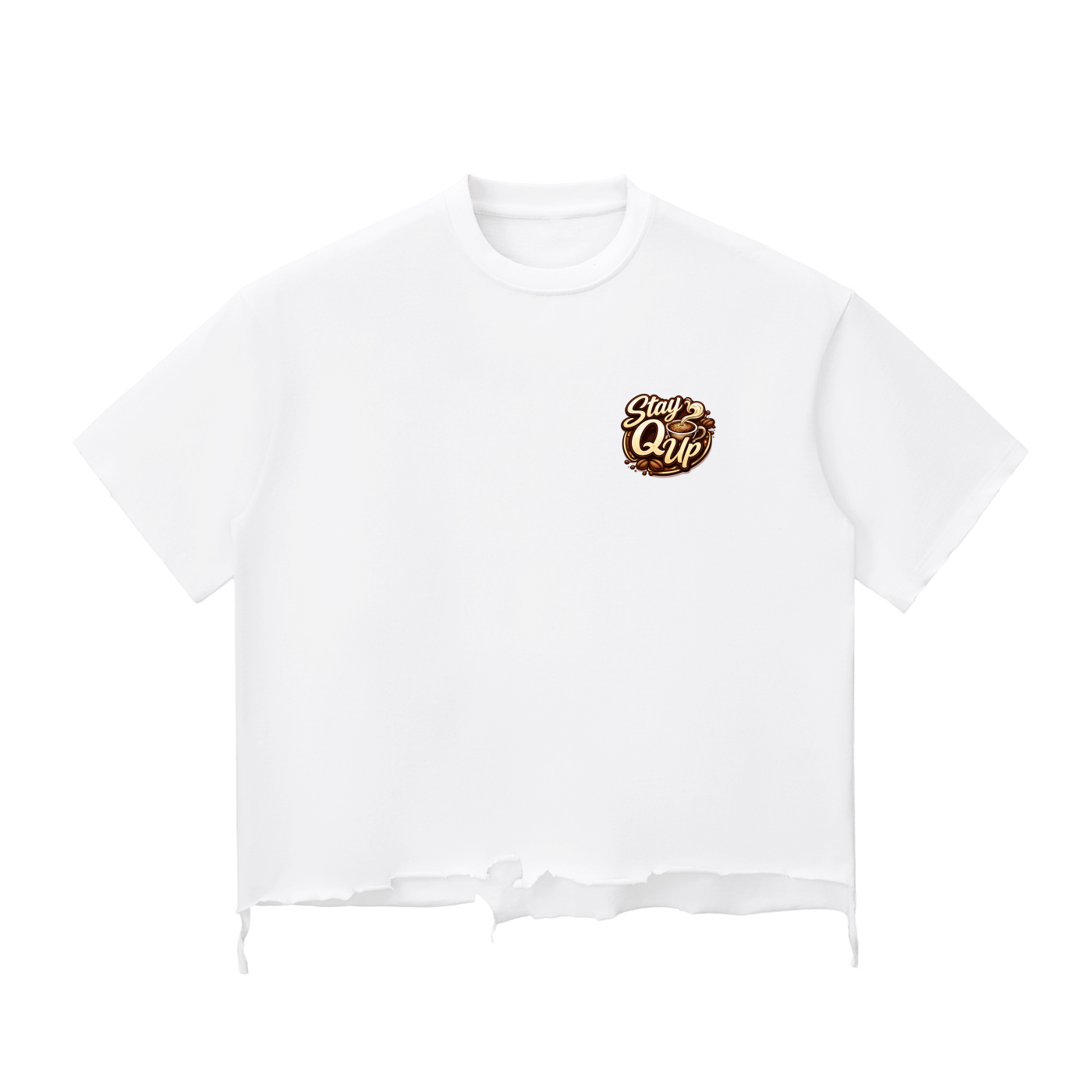 Unisex Snow Wash Raw-Hem Boxy T-shirt