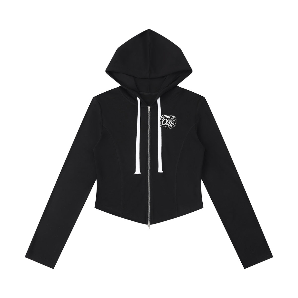 Women's Slim Cropped Full Zip Hoodie