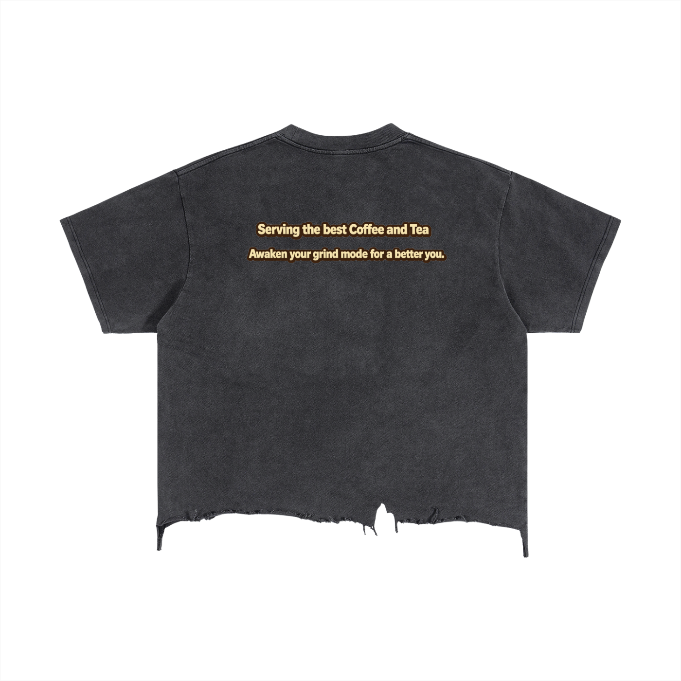 Unisex Vintage Wash Boxy Distressed Hem T-Shirt