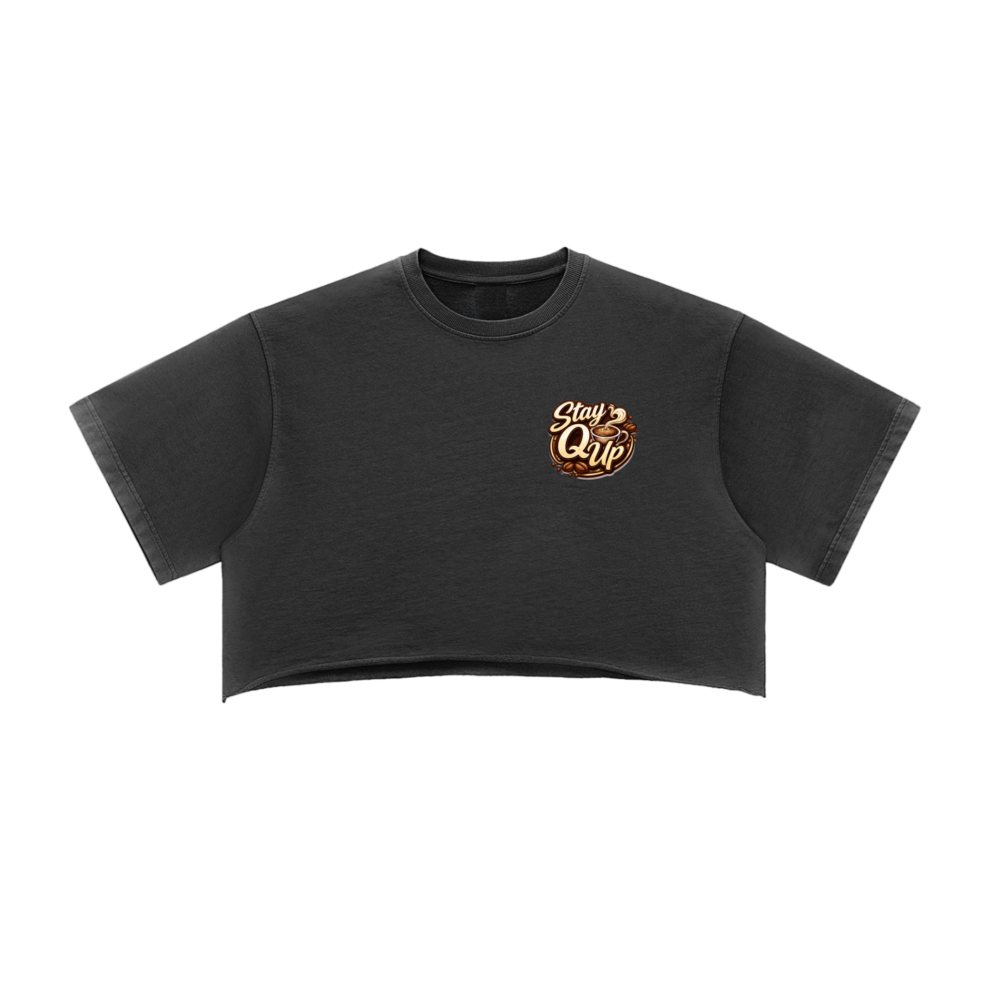 Women’s Snow Washed Raw Edge Crop Top