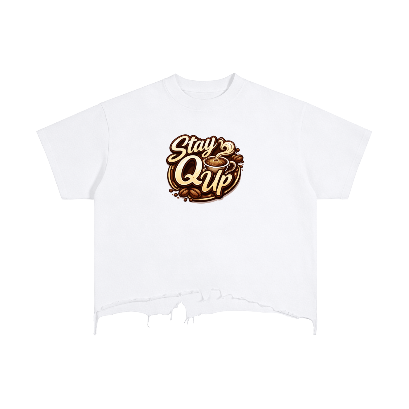Unisex Vintage Wash Boxy Distressed Hem T-Shirt
